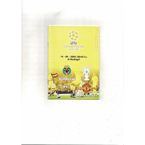 Villareal v Manchester United Champions League Football Programme/Handout/Newspaper Supplement 2005/06