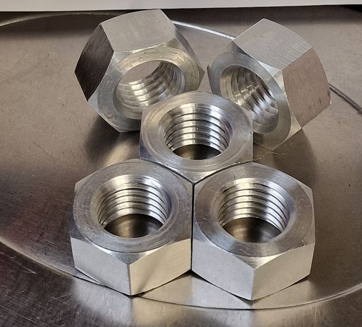 M24 DIN934 Nuts made from Aluminium 2011T3 | Trojan Special Fasteners Ltd | Specialist Nuts Fasteners | Nuts Bolts Washers | Precision Polygon Turning | Fastener Manufacturer