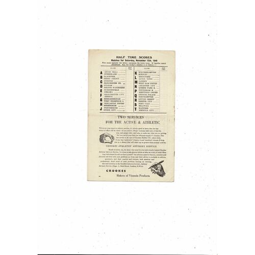 1949/50 Charlton Athletic v Liverpool Football Programme