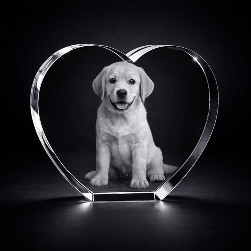 The Beautiful 3D Tiree 10x10x3cm Pure Crystal Heart