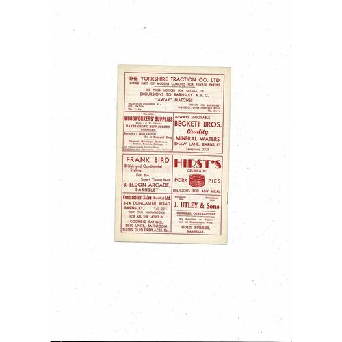 1960/61 Barnsley v Port Vale Football Programme