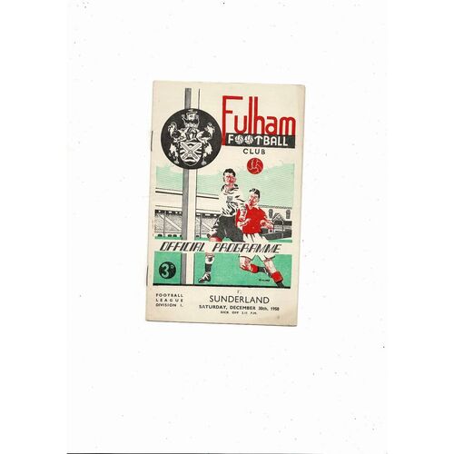 1950/51 Fulham v Sunderland Football Programme