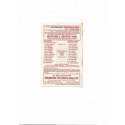 1971/72 Brentford v Stockport County Football Programme