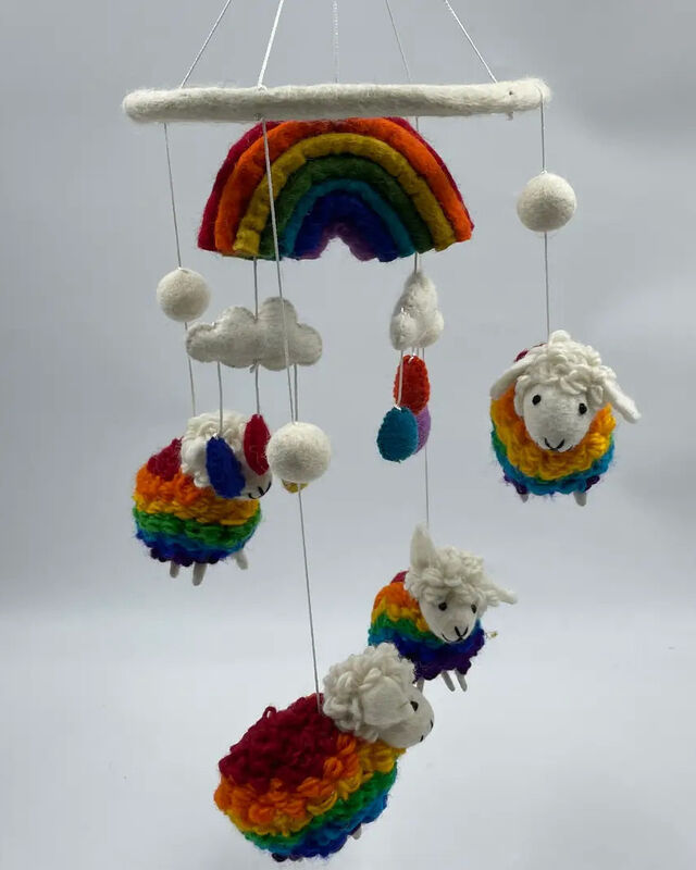Rainbow Knoted Sheep Mobile