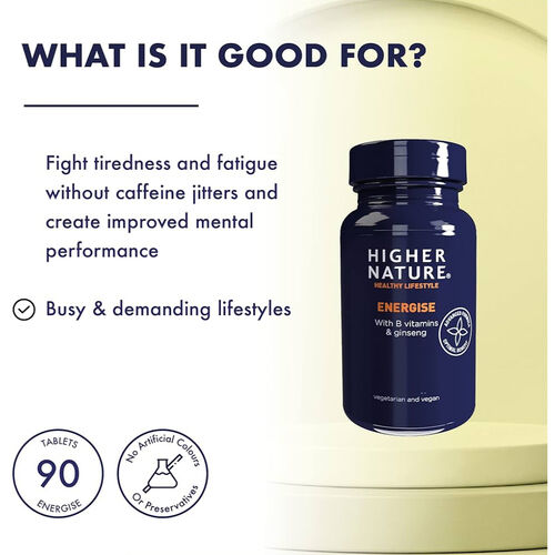 Higher Nature Energise (formerly known as B-Vital) 90 Tablets