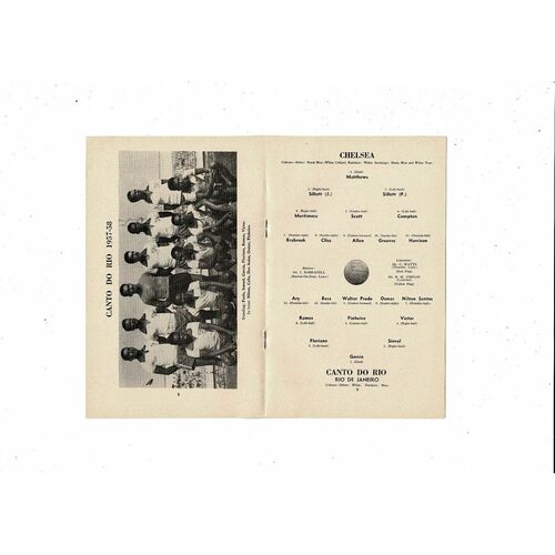 Chelsea v Canto Do Rio Friendly Football Programme 1957/58