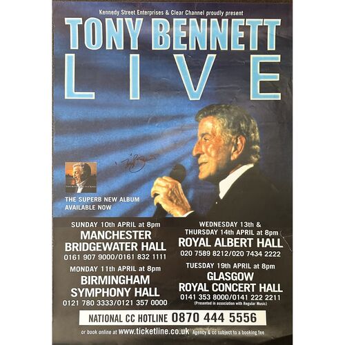 Tony Bennett Live Signed Concert Poster