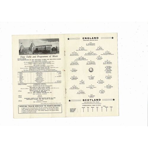1959 England v Scotland Football Programme, Song Sheet & Press Cutting