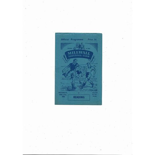 1955/56 Millwall v Reading Football Programme