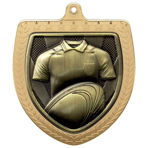 Cobra Rugby Shirt & Ball Shield Medal Gold