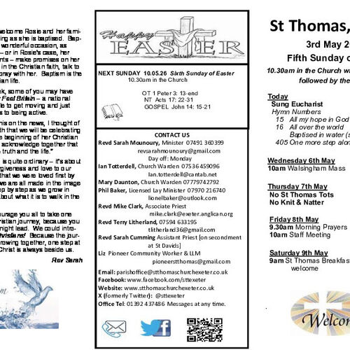 Pew Sheet | The Parish of St Thomas, Exeter
