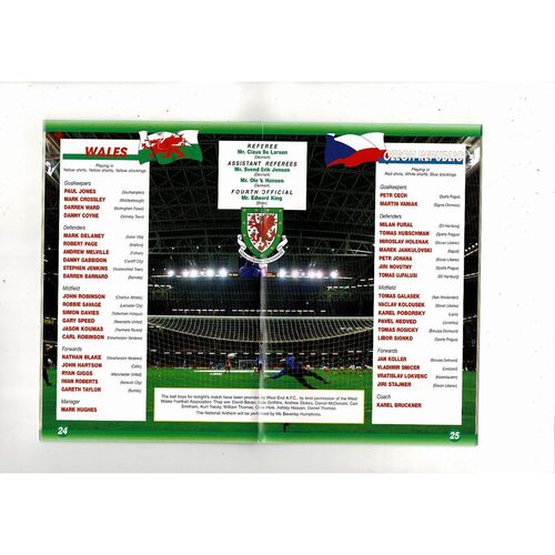 2002 Wales v Czech Republic International Football Programme