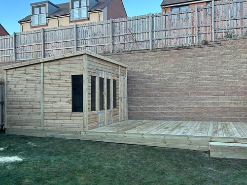 12x10 Pent Summer House Combi