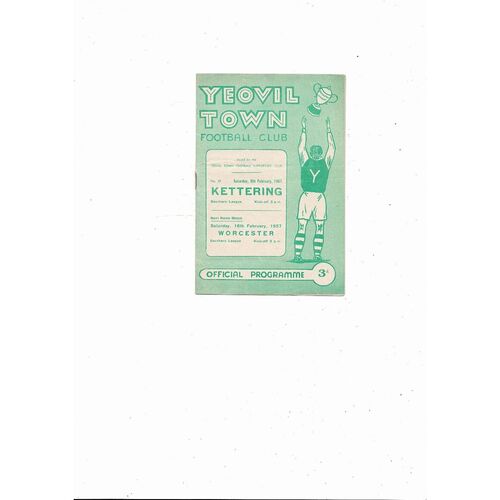 1956/57 Yeovil Town v Kettering Southern League Football Programme