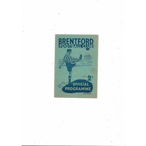 1947/48 Brentford v Fulham Football Programme
