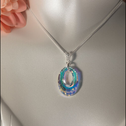 Helios Aurora Borealis Crystal Pendant Necklace