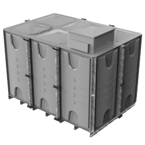 PW.3X2X2.IFB.AB - 12000 LITRE SECTIONAL WATER TANK, INTERNALLY FLANGED BASE (IFB) C/W FVH