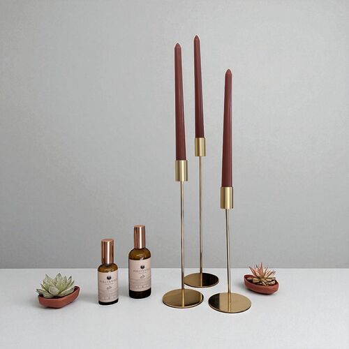 Gold Autumn Taper Candles – Trio of Dinner Candles