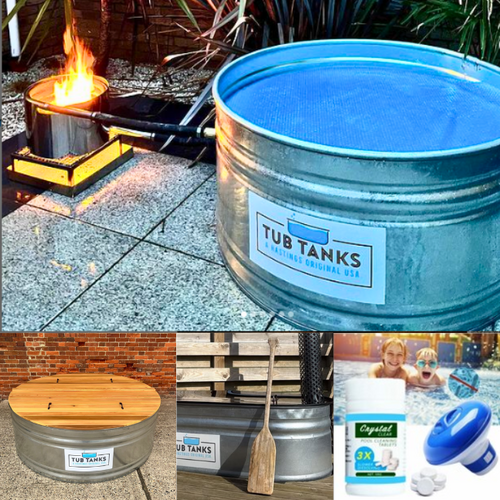 Round Hot Tub Kit - Coil Heater with Cedar Lid