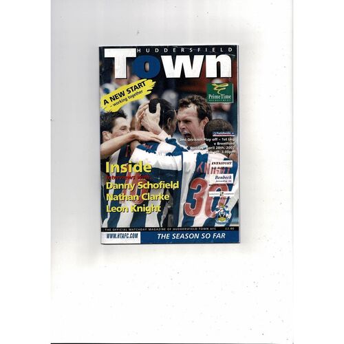 Huddersfield Town v Brentford Play Off Football Programme 2001/02
