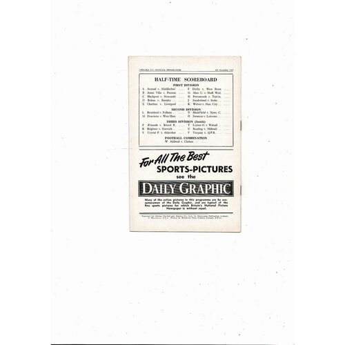 1952/53 Chelsea v Cardiff City Football Programme