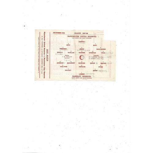 Reserves Football Programmes