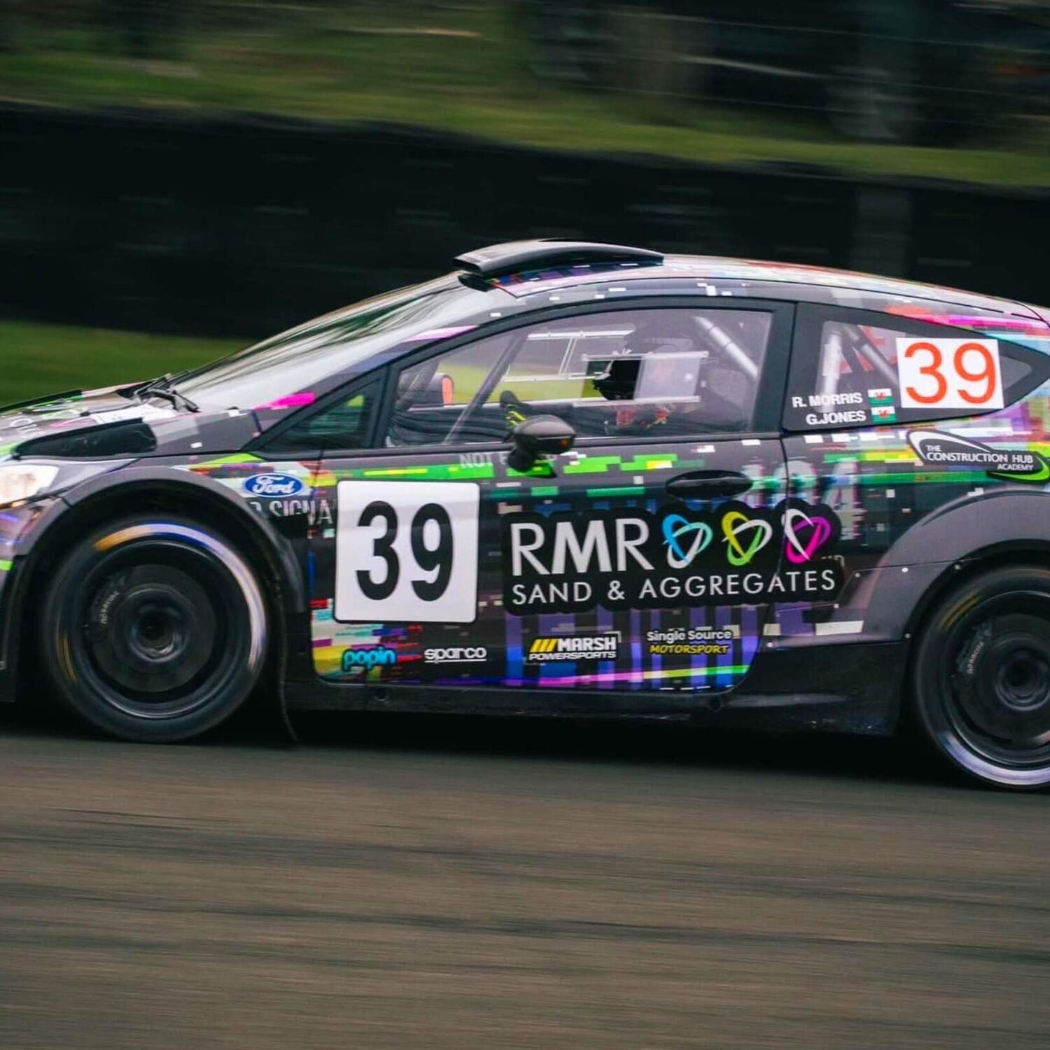 Rally race car livery on a Ford Fiesta R5