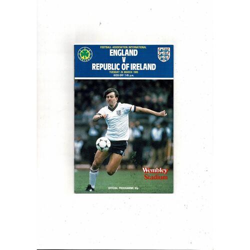 1985 England v Republic of Ireland Football Programme