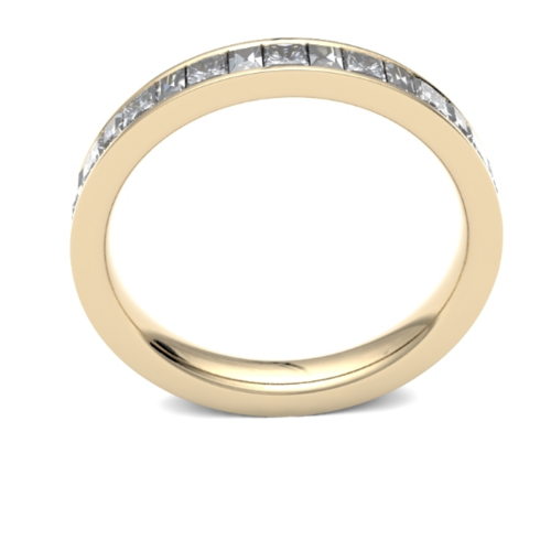 9ct 3mm DIAMOND SET princess and baguette channel 