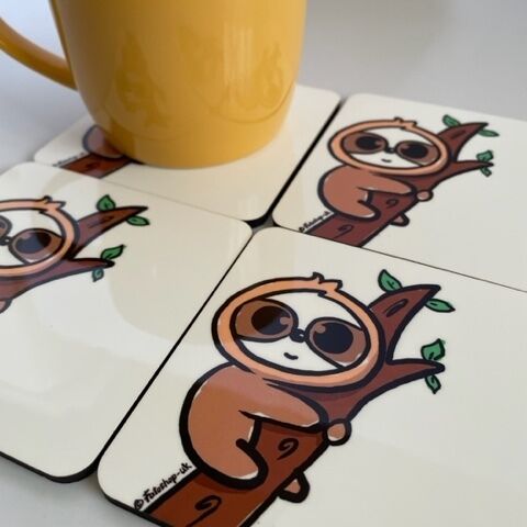 'Hand Drawn Sloth' Coaster