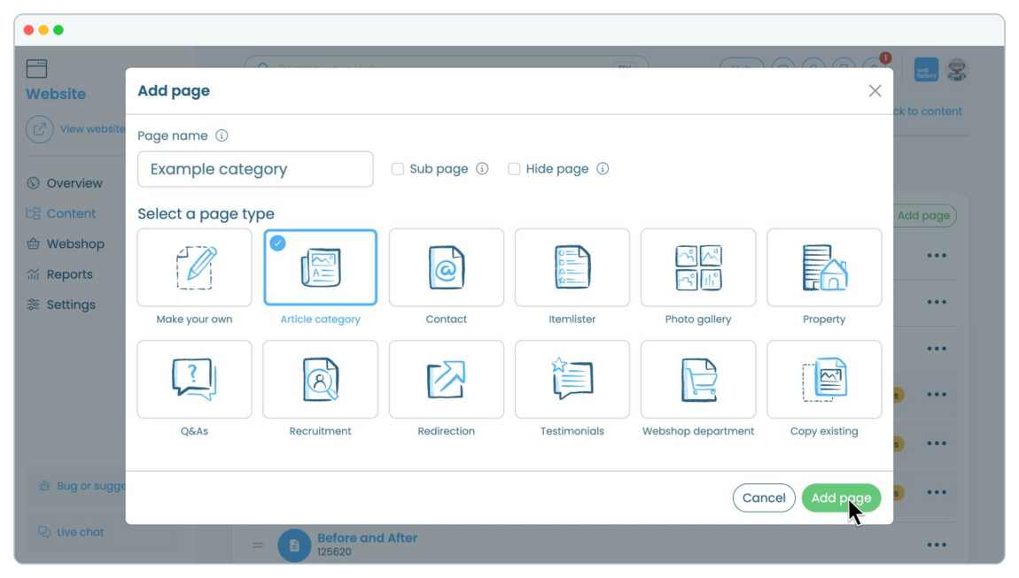 How to create and manage blog categories | Webfactory Support | Webfactory