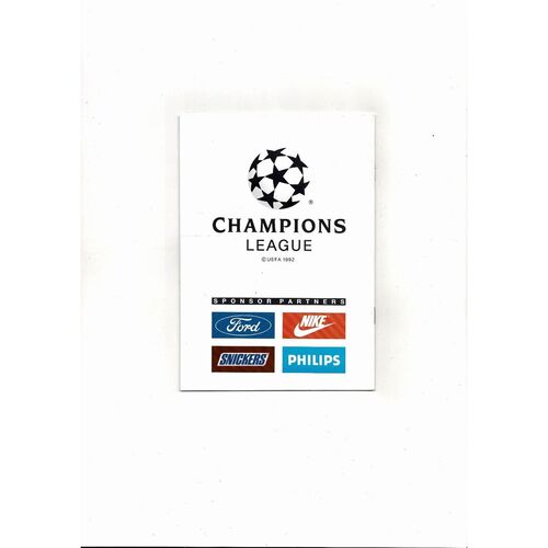 Club Brugge v CSKA Moscow UEFA Champions League Football Programme 1992/93