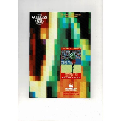 1991 England v Cameroon Football Programme