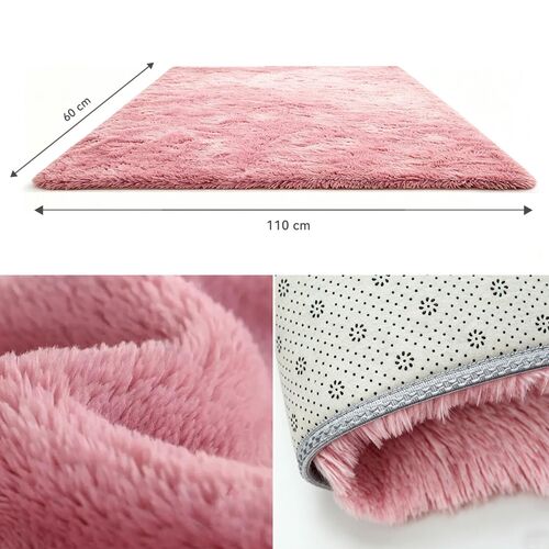 CozyLiving Ultra-Soft Fluffy Shag Rug – Luxury High-Pile Floor Carpet for Living Room, Bedroom & Nursery – Non-Shedding & Cozy (Pink, 60 x 110 cm)