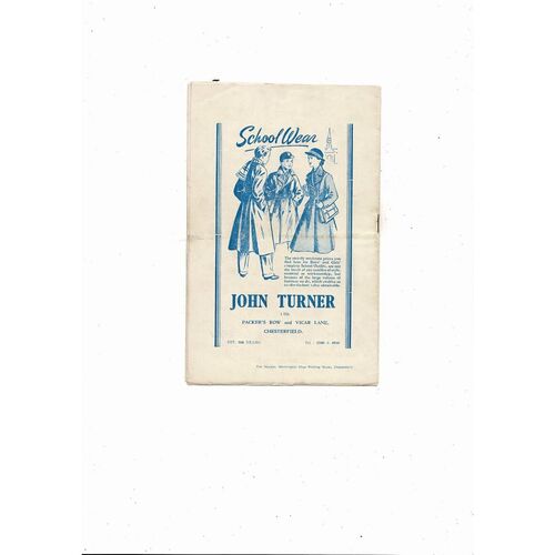 1958 England v Germany Schools International Football Programme @ Chesterfield