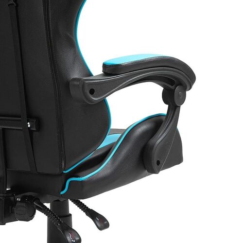 mcc direct Swivel Faux Leather Office Chair Racing Sports Gaming Tilt Computer Desk Chair with Headrest & Lumbar Cushion A