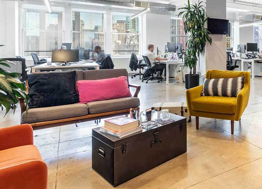 New York Office Breakout Space Large Sitting Area Inspiration Armchair