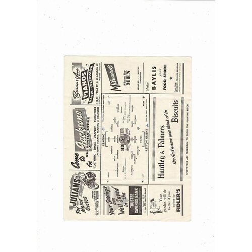 1954/55 Reading v Leyton Orient Football Programme