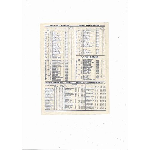 1958/59 Tottenham Hotspur v Arsenal Football Programme