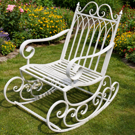 Antique Cream Rocking Chair.