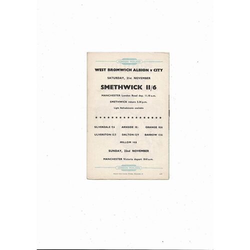 1959/60 Manchester City v Chelsea Football Programme