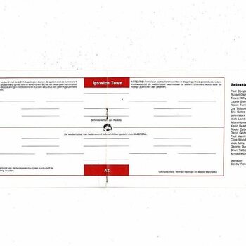 AZ67 Alkmaar v Ipswich Town Cup Winners Cup Football Programme 1978/79
