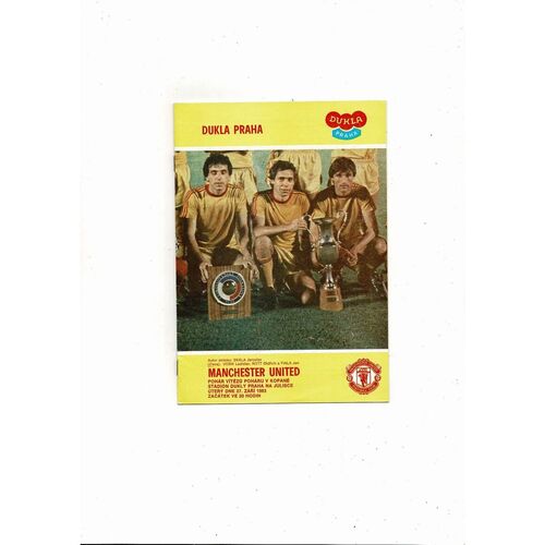 Dukla Prague v Manchester United European Cup Winners Cup Football Programme 1983/84