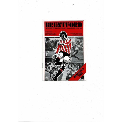 1976/77 Brentford v Huddersfield Town Football Programme