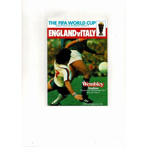 1977 England v Italy Football Programme