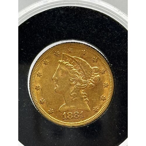 1881 Gold Liberty Head Half Eagle