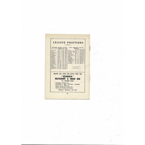 1960/61 Ellesmere Port Town v Winsford Res Cheshire League Football Programme
