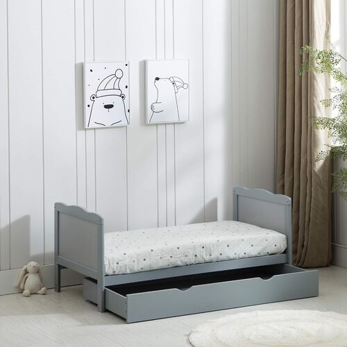 mcc direct White Wooden Orlando Baby Cot Bed & Rollaway Drawer & Aloe Vera Water Repellent Mattress  - Orlando