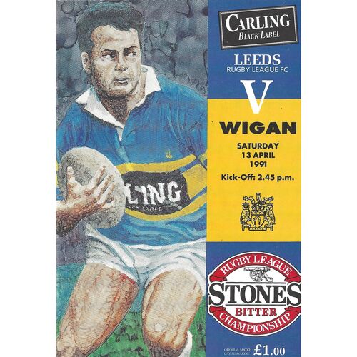 1990/91 Leeds v Wigan (13/04/1991) Rugby League Programme