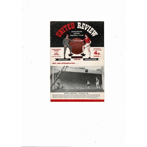 1959/60 Manchester United v Leeds United Football Programme
